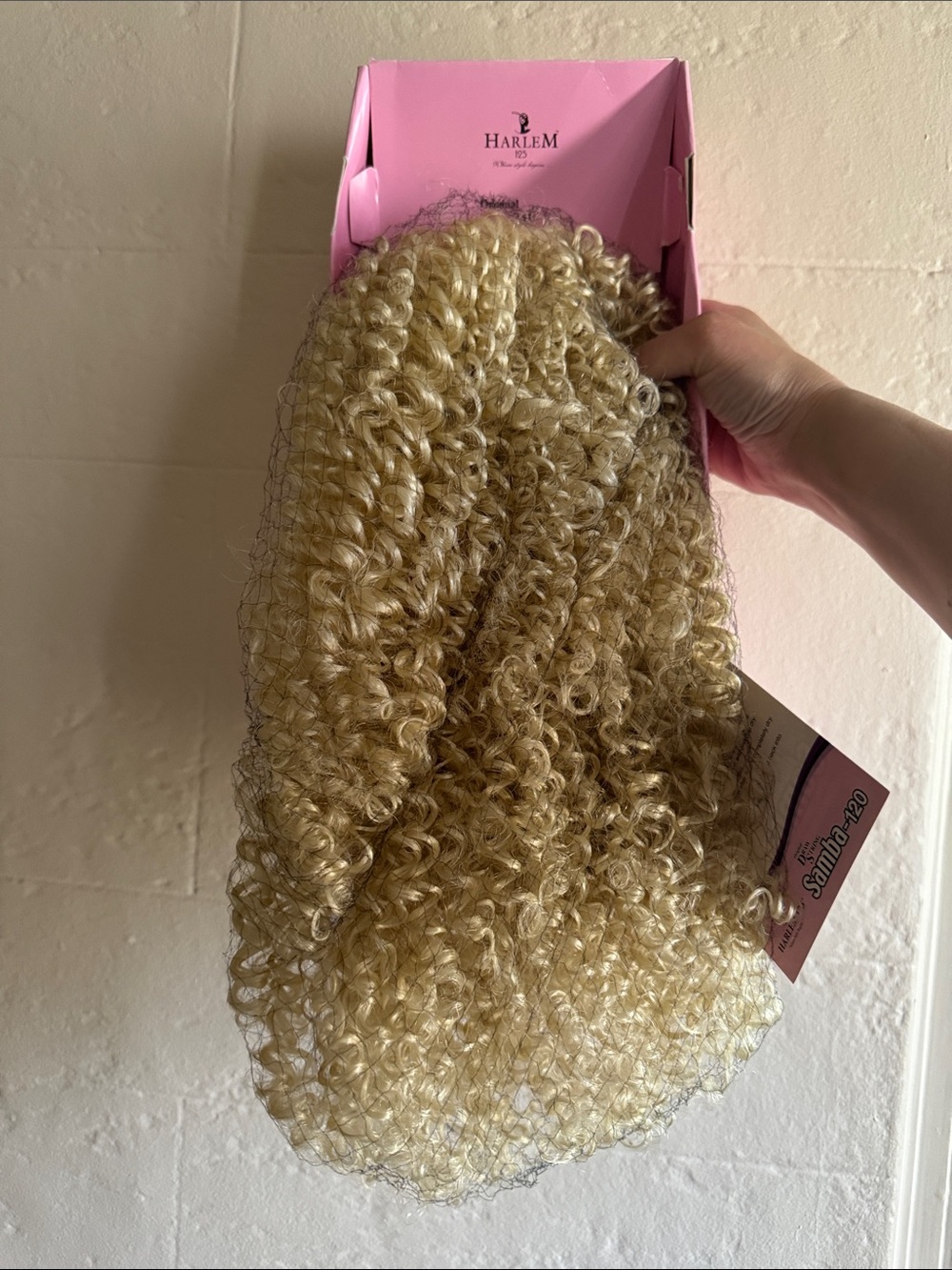Blonde curly hair piece